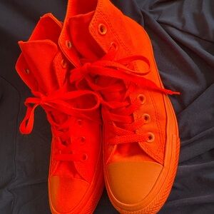 Vibrant Orange High-Top Sneakers